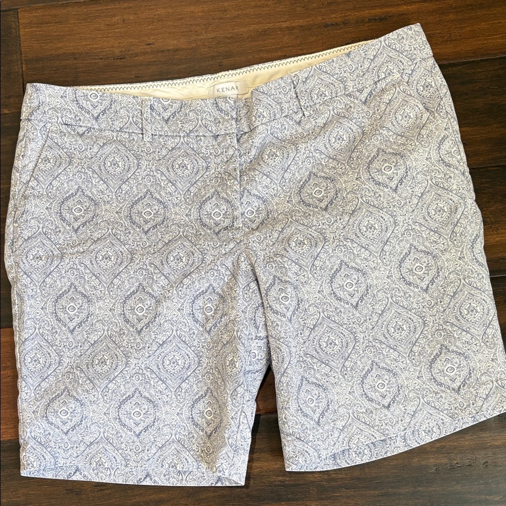 Kenar Women's Light Blue Print Bermuda Shorts